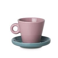 Filiżanka Do Espresso Echo 100 Ml Różowa Z Turkusowym Spodkiem