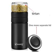 600 ml kavos pieno puodelis termosas arbatos puodelis termose Mano vandens butelis arbatai ruošti nerūdijančio plieno vakuuminės kolbos 400ml juoda