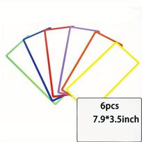 6pcs 7.9×3.5 Inches Magnetic Dry Erase Tags – Color Border Blank Cards, Reusable Magnetic Name Labels for Home, Office, Classroom 6pcs