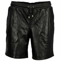 Unikalūs 100% odiniai juodi baikerių stiliaus lambskin vyriški šortai, originalūs, stilingi, sportui 28 ( X-Small ) juoda