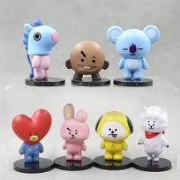 BT21 6cm 7vnt figūrėlė korėjietiška pop kpop mini figūrėlė bts Bt21 koya Modelis Kūrybingi stalo aksesuarai Žaislas Vaikų gimtadienio dovana