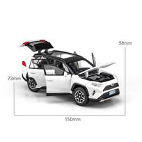 1/32 Toyota RAV4 SUV 2023 Alloy Die Cast Toy Car Model Sound and Light Pull Back Children's Toy Collectibles Birthday Gift balta