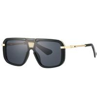 Flat Top Oversized Vintage Big Frame Sunglasses Women For Men Luxury Brand Designer Square Sun Glasses Punk Popular Shades UV400