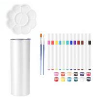 Paint Your Own Mug Craft Set Includes Acrylic Paint Art Marker Brush for Kids Adults Christmas Valentine's Day Gift 1