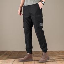 JEEP Men's Loose Straight Multi-Pocket Casual Pants M juoda