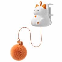 Creative Electric Hang Ball Kitten Smart Bite Resistan Kitten Teasing Durable Rotating Interactive Cat Ball Pet Exercise balta
