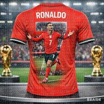 Trendy Men's Cristiano Ronaldo 3D T Shirt Summer Outdoor Sportswear Breathable Gym Running Training Top for Fans FamilyMatching 4XL