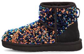 UGG Classic Mini Stellar Sequin Snow Boots Black Women's 1112515-BLK 36