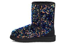 UGG Classic Short Stellar Sequin Snow Boots Black/Blue Women's 1112514-BLK 37