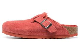 Birkenstock Boston Shearling Suede Leather Narrow Fit 'Sienna Red' Women's 1025669 36