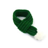 1Pcs Red Knit Dog Scarf with Pompom Neck Warmer Knitted Bandana Christmas Festival Party Pet Puppy Cat Decor Accessory (Green,S 40cm) žalia