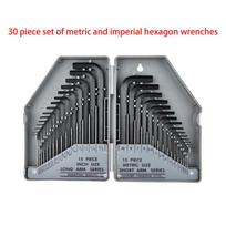 SAE Metric 30 Piece S2 Tool Steel Hex Key Set, Allen Wrench for Maintenance & Repairs