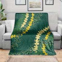 Manta floral verde y amarilla de inspiración hawaiana: poliéster suave, lavable a máquina, perfecta para sofá, cama o regalo 75cmx90cm