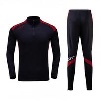 Children's football jersey velvet autumn and winter sports fitness suit adult semi-zipper long-sleeved football training jersey cycling jersey 4xs
