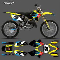 Powerzone Decal Stickers Motorcycle Graphics for RM125 RM250 2001-2012 Number Name Background Custom 01