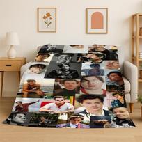 fashion Harry Styles Singer Star Flannel Blanket Soft Warm Throw Blanket for Bedroom Living Room Bed Travel Camping Picnic Gift 75x90cm
