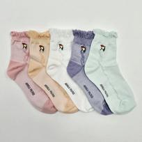 Arnold Palmer Simple Lace Fashion Women's Ankle Socks 5 Pairs SL033 5 pairs (color mix)