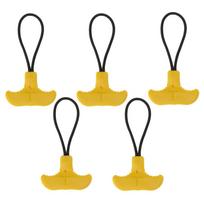 5Pcs Practical Clothing Tent Backpack Zipper Pull Fixer T-shaped Zipper Puller Replacement geltona