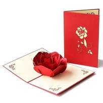Pop-Up Design 3D Pop-Up Rose Card Rose Valentine'S Day Birthday Greeting Card Gift Anniversary Greeting Card Mother'S Day
