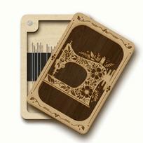 Wooden Material Wooden Magnetic Needle Box Turmeric Color Durable Construction Portable Storage Box Magnetic Feature