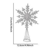 New Snowflake Christmas Tree Toppers Hollowed-out 3D Christmas Tree Top Snowflake Decoration Multi-layer Xmas Props Christmas