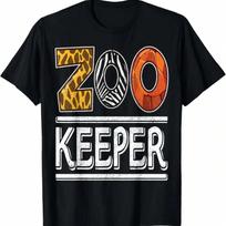 Zookeeper  Costume Adult  Animal Print Zoo Keeper T-Shirt,100% Cotton S įvairiaspalvis
