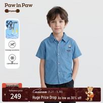 PawinPaw Cartoon Bear Boys' Denim Shirt 130
