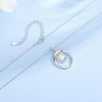 Tichiya S925 Sterling Silver Mobius Topaz Necklace for Women 925 Silver