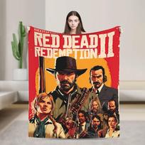 Red Dead Redemption 2  Warm Soft Blanket  Students Plush Bedding Throws Pattern Couch Chair Flannel Bedspread Sofa Bed Cover 75x90cm