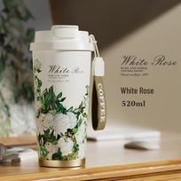 Haipai Ceramic Lined Thermal Mug 520ml baltos rožės spalva