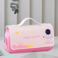 Big Capacity Pencil Case, Stationery Pouch Bag, Marker for Kids rožinė