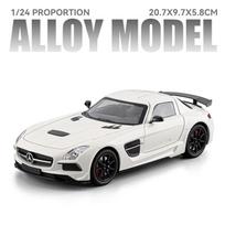 1/24 Benzs SLS AMG Sportinis Automobilis Lydinio Mastelio Automobilio Modelis Metalo Liejinio Statinė Kolekcija Vaikų Žaislinis Automobilis Transporto Priemonės Dovanos juoda