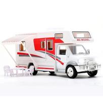1/30 Metalinis prabangus kemperis, poilsio transporto priemonės modelis, žaislinis kemperis, namelis ant ratų, kelioninis automobilis, su garsu ir šviesa, vaikų dovana raudona