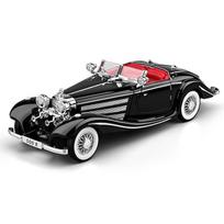 Didelis 1/18 Benz 500K lydinio liejimo klasikinis automobilio modelis, garso ir šviesos imitacija, retro automobilio modelio ornamentas, berniuko dovana, Helovino žaislai juoda