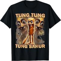 Memas Italijos Brainrot Tung Tung Tung Sahur Marškinėliai unisex marškinėliai S