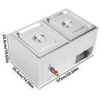 Catering Food Warmers Commercial Stainless Steel Food Warmers Soup Warmer for Efficient Heating Thermostatic Control šviesiai pilka spalva