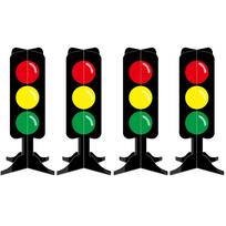 10pcs Traffic Light Racing Car Party Centerpieces 3D Cardboard Traffic Light Fast One Birthday Decorations 10pcs