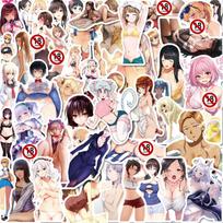 50Pcs Adult Anime Sexy Stickers Suncensored Decals ideal for Laptop Phone Sticker decoration aesthetic