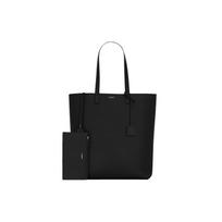 Saint Laurent YSL Bold Embossed Logo Grain Leather Large Capacity Tote Bag Men Tote Bags Black 676657-B680N-1000 Basic Set (Bag+Dust Bag)