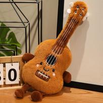 Žavingi muzikiniai pliušiniai žaislai Minkštas smuikas Gitara Fortepijonas Apvalus būgnas Kimštos lėlės Instrumentų dovanos vaikams Muzikos mylėtojams Namų dekoras orange
