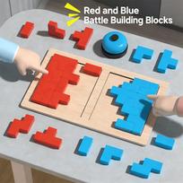 3D Tetris Puzzle Blocks 2 Player Battle Game Brain Teaser Wooden Toy for Kids Adults Family Party Competition Thinking Training
