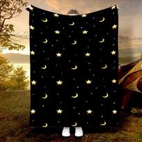 Manta de franela con estampado de estrellas y luna: cama, sofá, oficina, viajes, regalo, decoración, silla, comodidad y calidez 75cmx90cm
