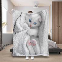 Manta de franela con estampado de gato bonito, manta familiar de gato de amor, manta para el hogar, sofá, mantas para el 75cmx90cm