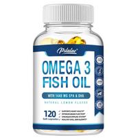 Triple-strength Omega-3 fish oil capsules, wild-caught EPA and DHA, Omega-3 fatty acids, suitable for adults. 120*1