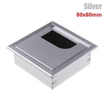 Aluminum Alloy PC Desk Rectangle Wire Cable Grommet Office Table Hole Cover Outlet Port with Black Brush