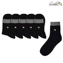 Arnold Palmer Women's Mid-Length Ribbed Socks Black Ringle 5-Pair Set Made in Korea Gift APKL006 Black 5 pairs