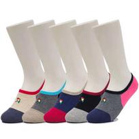 Arnold Palmer 5 Pairs Non-Slip Minimizing Slip-Off Women's Tricolor Cotton Socks SL002 SL002_5 pairs