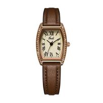 Gadi Vintage Roman Style Leather Strap Quartz Watch For Women Fashion Accessories Gum Coffee
