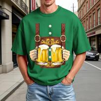 Men's Summer Short Sleeve T-Shirt Oktoberfest Beer Festival Print Casual Comfortable Crew Neck Tee for Outdoor Activities XL