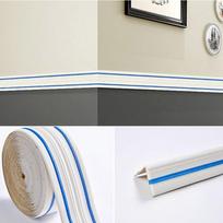 230cmX14cm New XPE Foam 3D Skirting Line Waterproof Self-adhesive Tiles Border Paper Home Decor Thicken Wall Stickers